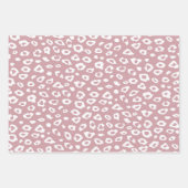 Rosa Weiß Grau Leopard Geburtstag Geschenkpapier Set (Vorderseite)