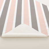 Rosa, weiß graue Streifen Sherpadecke (3/4)