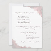 Rosa, weiß, graue Wasserfarbe elegante Hochzeit Einladung (Vorderseite)