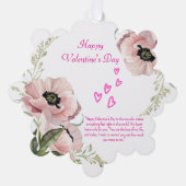 Rosa Weiß Grün Elegant Ornament Karte (Vorderseite)