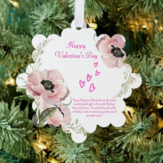 Rosa Weiß Grün Elegant Ornament Karte (Insitu (Baum))