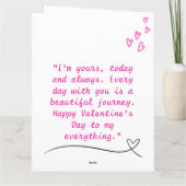 Rosa Weiß Grün Elegante Valentinerkarte Karte (Rückseite)