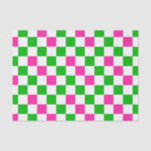 Rosa Weiß Grün Kariertes Design Seidenpapier (Vorderseite)