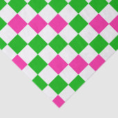 Rosa Weiß Grün Kariertes Design Seidenpapier (Ausschnitt)