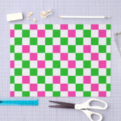 Rosa Weiß Grün Kariertes Design Seidenpapier (Handwerk)
