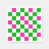 Rosa Weiß Grün Kariertes Design Serviette (Vorderseite)