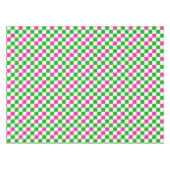 Rosa Weiß Grün Kariertes Design  Tischdecke (Vorderseite (Horizontal))