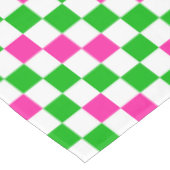 Rosa Weiß Grün Kariertes Design  Tischdecke (Schrägansicht)