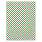 Rosa Weiß Grün Kariertes Design  Tischdecke (Vorderseite)