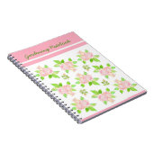 Rosa, Weiß, Grün-Spiral-Notebook, Rose Notizblock (Rechte Seite)