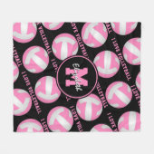 Rosa Weiß ihr I Liebe Volleyballspielzimmer Fleecedecke (Vorderseite (Horizontal))