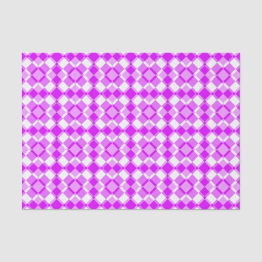 Rosa Weiß kariert Argyle-Muster Seidenpapier (Vorderseite)