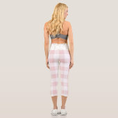 Rosa Weiß Kariert Capri Leggings (Rückseite)