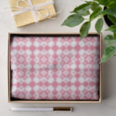 Rosa weiß kariertes Argyll-Muster Seidenpapier (Geschenk)
