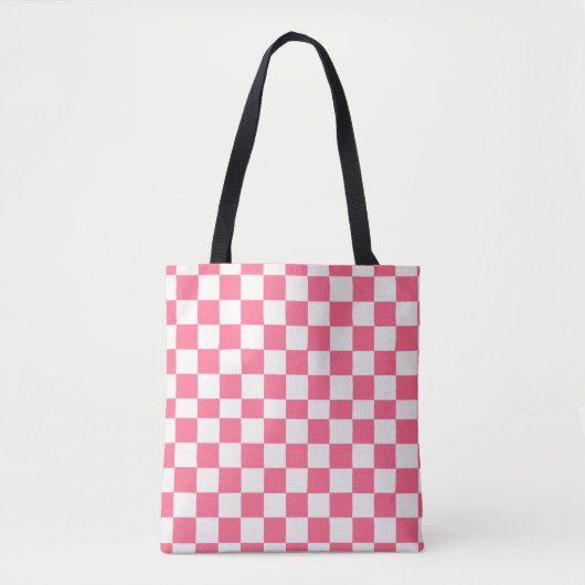 Rosa-weiß kariertes Muster Tasche (Vorderseite)