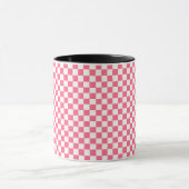 Rosa-weiß kariertes Muster  Tasse (Zentrum)