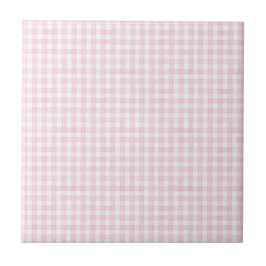 Rosa-weiß kariertes Vintage-Design Fliese (Vorderseite)