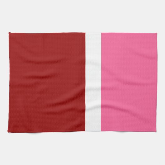 Rosa Weiß Marun Rot Farbbblock Geschirrtuch (Horizontal)