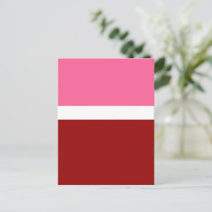 Rosa Weiß Marun Rot Farbbblock Postkarte