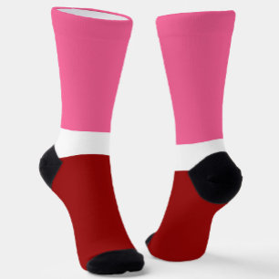 Rosa Weiß Marun Rot Farbbock Socken
