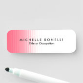 Rosa Weiß Minimalistisch Weibliche Schlicht Modern Namensschild (Beispiel)