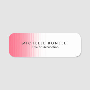 Rosa Weiß Minimalistisch Weibliche Schlicht Modern Namensschild