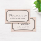 Rosa & Weiß mit elegantem Script Drink Tickets (Schreibtisch)