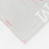 Rosa/weiß, modern mit Monogramm grau Fleecedecke (Ecke)
