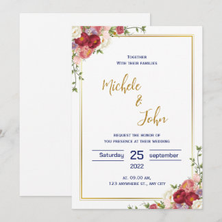Rosa Weiß Moderne Einladung zur Hochzeit