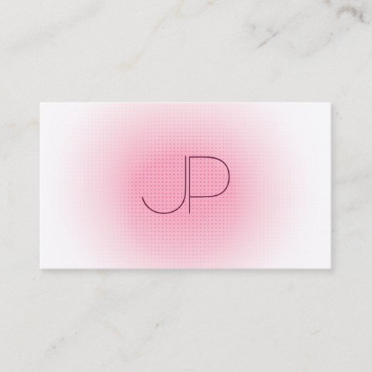 Rosa Weiß Moderne Monogram Beruflich Elegant Visitenkarte (Vorderseite)