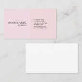 Rosa Weiß Moderne schlichte Elegant Schlicht Trend Visitenkarte (Vorne/Hinten)