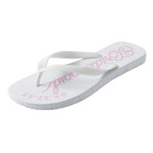 Rosa Weiß Modernes Brautparty Flip Flops Badesandalen (Schrägansicht)
