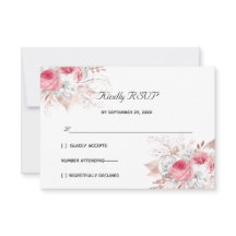 Rosa Weiß Roségold Florale Formelle Elegante Hochz