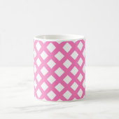 Rosa Weiß Schachbrett Diamantmuster Kaffeetasse (Mittel)