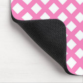 Rosa Weiß Schachbrett Diamantmuster Mousepad (Ecke)