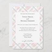 Rosa Weiß Silber Glitz Hochzeit Einladung (Vorderseite)