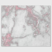 Rosa Weiß Silbergrau Carrara Marmorstein Geschenkpapier (Flach)