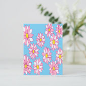 Rosa weiß und blau postkarte (Stehend Vorderseite)