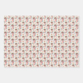 Rosa Weiß und Blau Weihnachten Strumpf Geschenkpapier Set (Vorderseite)