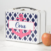 Rosa, Weiß und blaue Wassersäule mit Name Metall Brotdose (Beispiel)