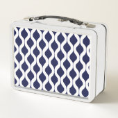 Rosa, Weiß und blaue Wassersäule mit Name Metall Brotdose (Rückseite)