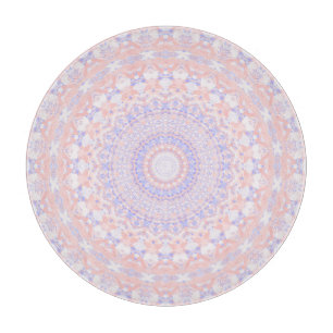 Rosa, Weiß und Blauer Kaleidoskop Schneidebrett