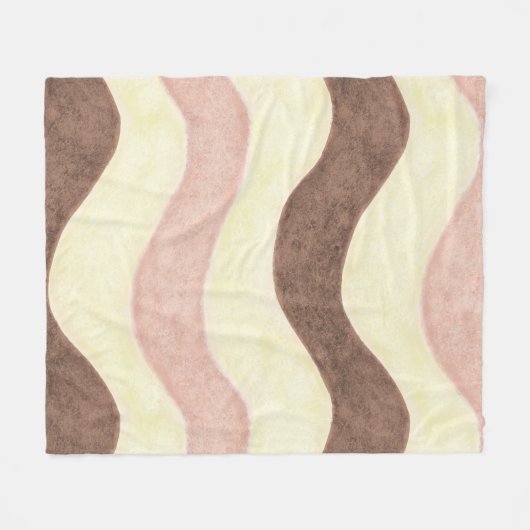 Rosa, Weiß und Braun Fleecedecke (Vorderseite (Horizontal))