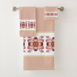 Rosa weiß und Creme Badhandtuch Set