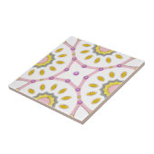 Rosa, weiß und gelb marokkanisches Muster mit Diam Fliese (Seite)