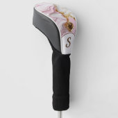 Rosa, Weiß und Gold Golf Headcover (angewinkelt)