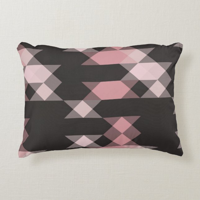 rosa weiß und grau geometrisch dekokissen (Vorderseite)