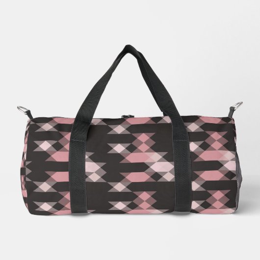 rosa weiß und grau geometrisch duffle bag (Vorderseite)