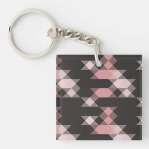 rosa weiß und grau geometrisch schlüsselanhänger