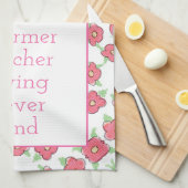 Rosa weiß und grün geschirrtuch (Viertel Falte)